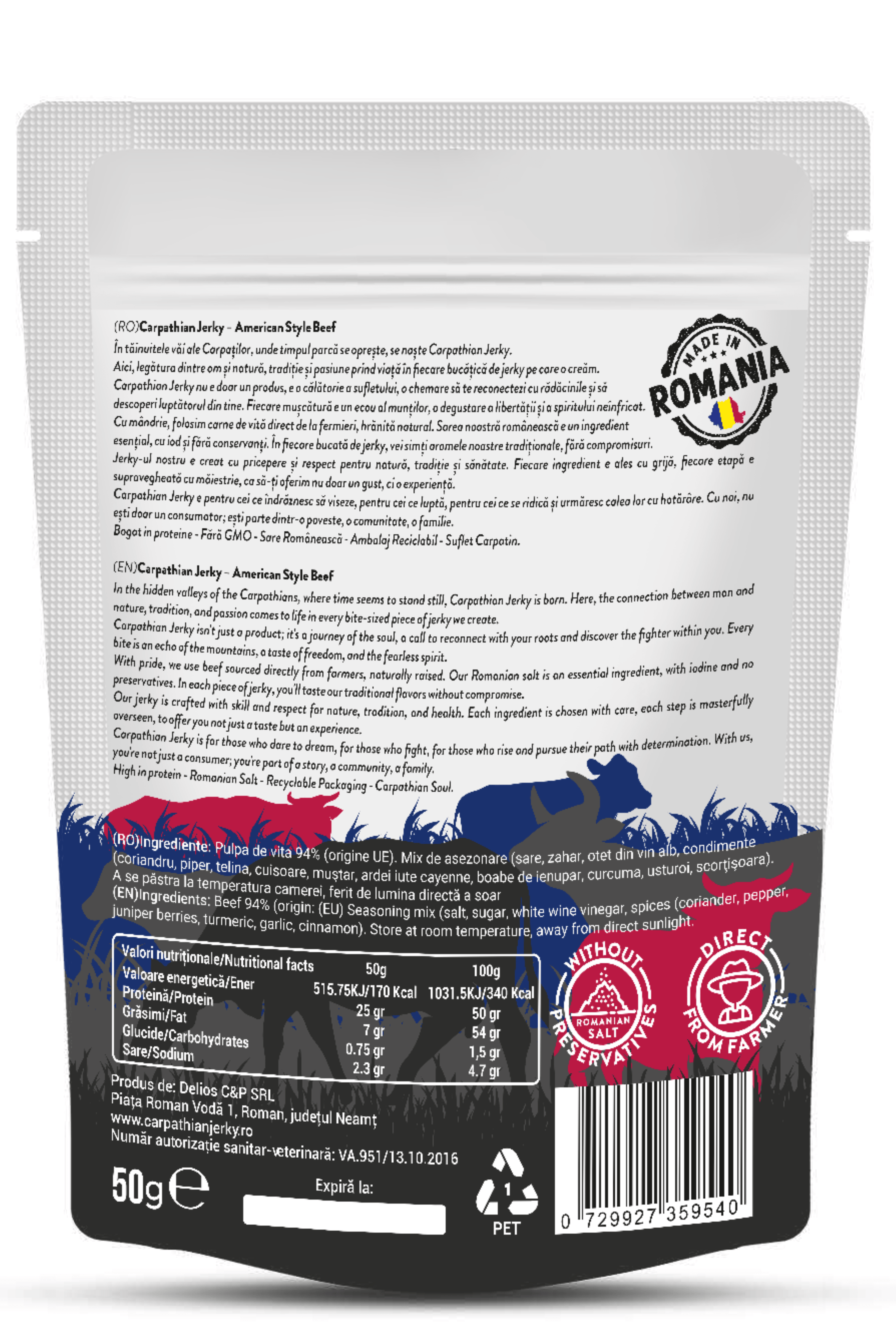 Carpathian Jerky Estilo Americano - Carpathian Jerky
